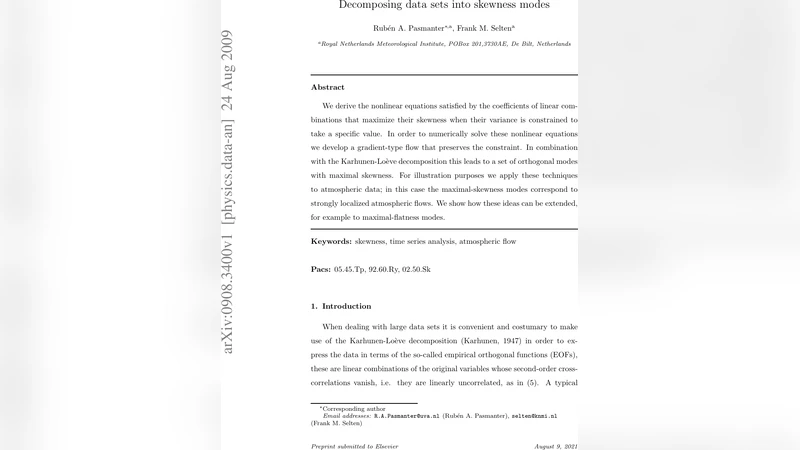 Decomposing data sets into skewness modes