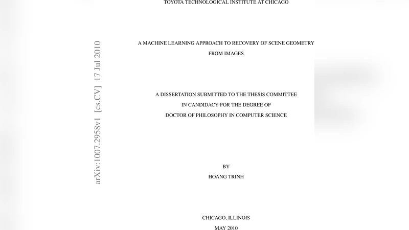 A Machine Learning Approach to Recovery of Scene Geometry from Images