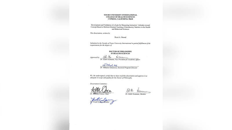 Development and Validation of a Scale for Measuring Instructors   Attitudes toward Concept-Based or Reform-Oriented Teaching of Introductory   Statistics in the Health and Behavioral Sciences