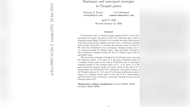 Stationary and convergent strategies in Choquet games