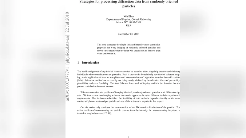 Strategies for processing diffraction data from randomly oriented   particles