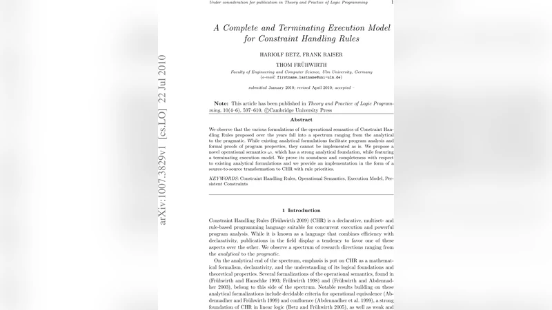 A Complete and Terminating Execution Model for Constraint Handling Rules