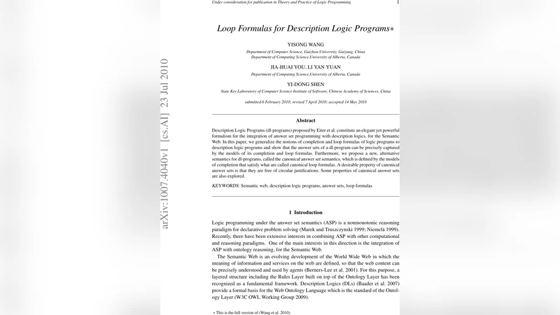 Loop Formulas for Description Logic Programs