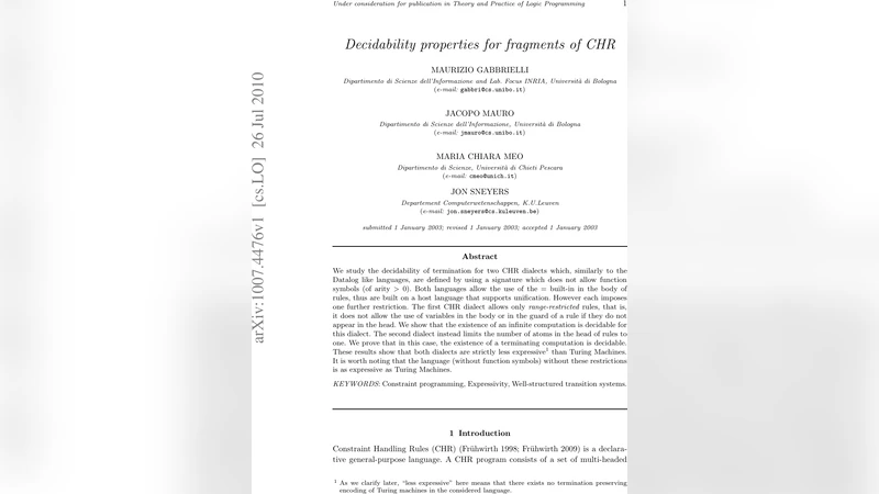 Decidability properties for fragments of CHR