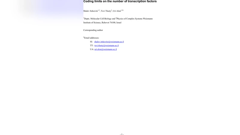 Coding limits on the number of transcription factors