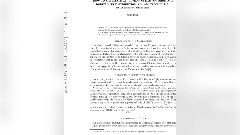 How to generate an object under an ordinary Boltzmann distribution via   an exponential Boltzmann sampler