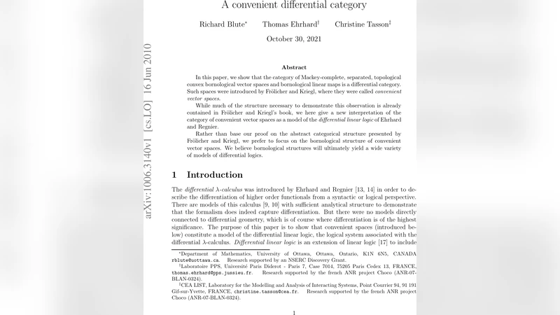 A convenient differential category