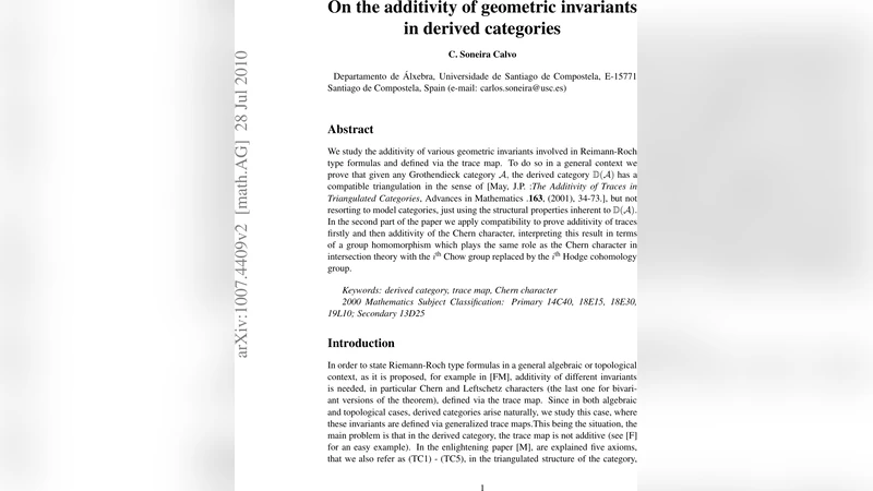 On the additivity of geometric invariants in Grothendieck categories