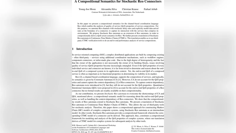 A Compositional Semantics for Stochastic Reo Connectors