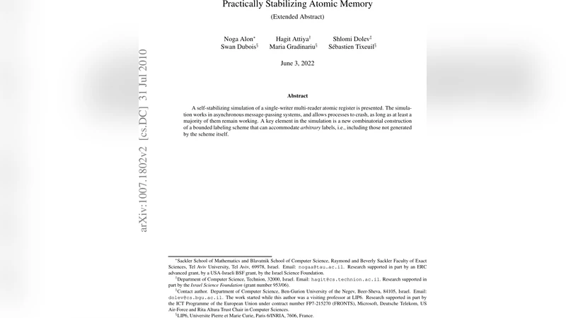 Practically Stabilizing Atomic Memory