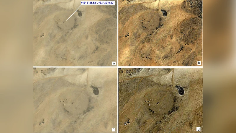 Crater-like landform in Bayuda desert (a processing of satellite images)