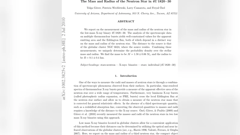 The Mass and Radius of the Neutron Star in 4U 1820-30