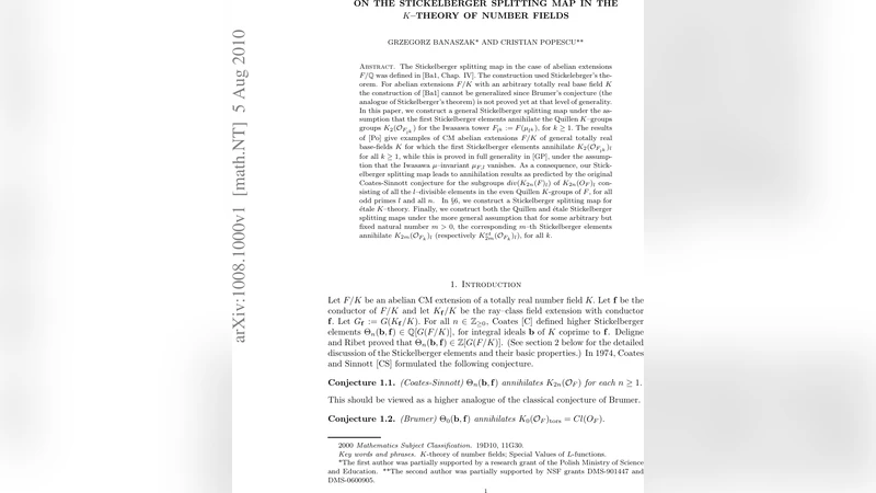 On the Stickelberger splitting map in the $K$--theory of number fields