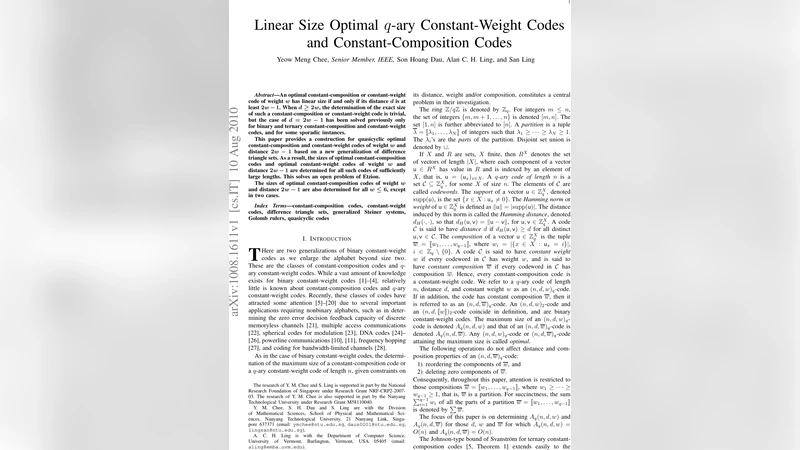 Linear Size Optimal q-ary Constant-Weight Codes and Constant-Composition   Codes