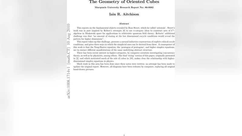 The geometry of oriented cubes