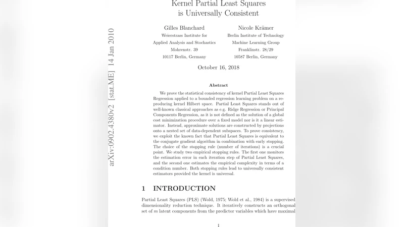Kernel Partial Least Squares is Universally Consistent