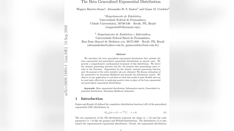 The Beta Generalized Exponential Distribution