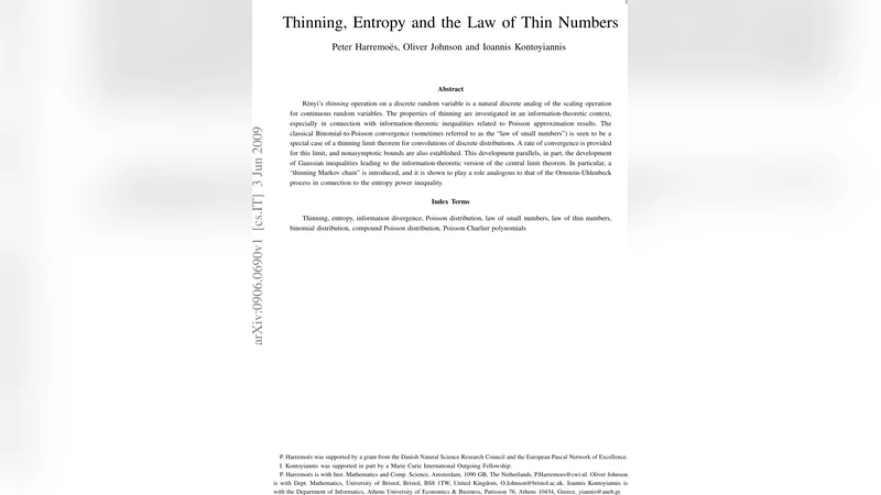 Thinning, Entropy and the Law of Thin Numbers