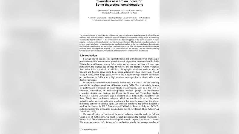 Towards a new crown indicator: Some theoretical considerations