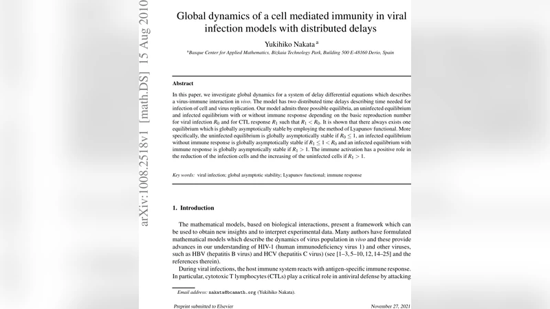Global dynamics of cell mediated immunity in viral infection models with   distributed delays