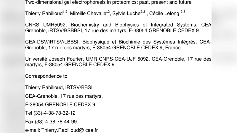 Two-dimensional gel electrophoresis in proteomics: past, present and   future