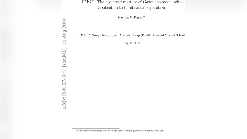 PMOG: The projected mixture of Gaussians model with application to blind   source separation