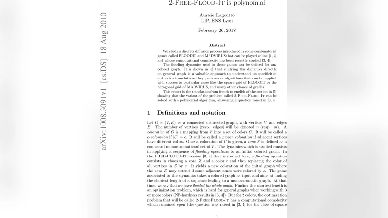 2-FREE-FLOOD-IT is polynomial