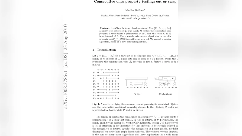 Consecutive ones property testing: cut or swap