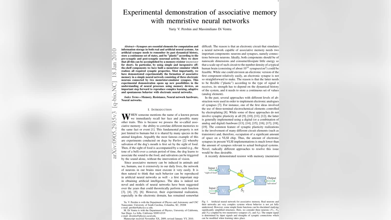 Experimental demonstration of associative memory with memristive neural   networks