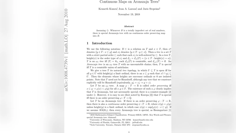 Continuous Maps on Aronszajn Trees