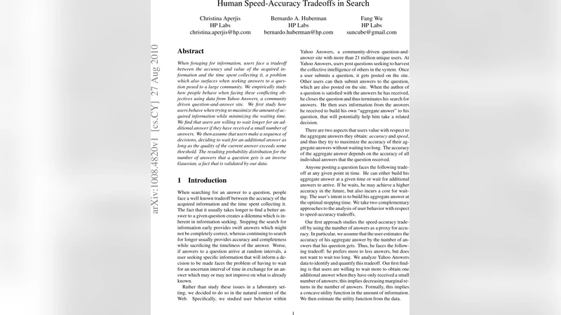 Human Speed-Accuracy Tradeoffs in Search