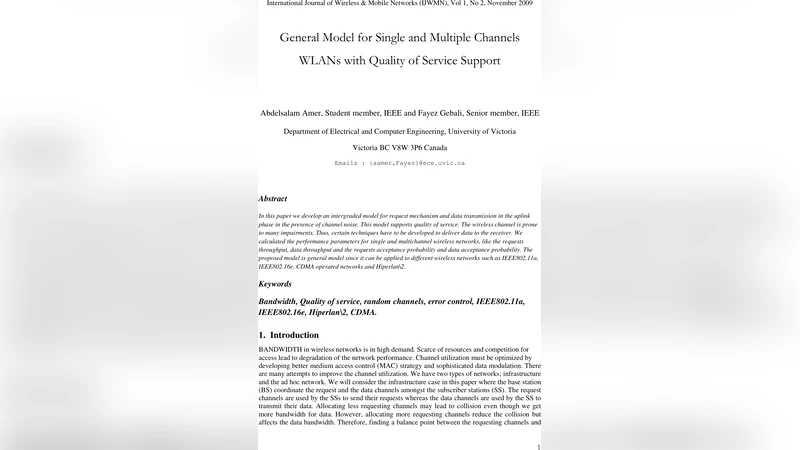 General Model for Single and Multiple Channels WLANs with Quality of   Service Support