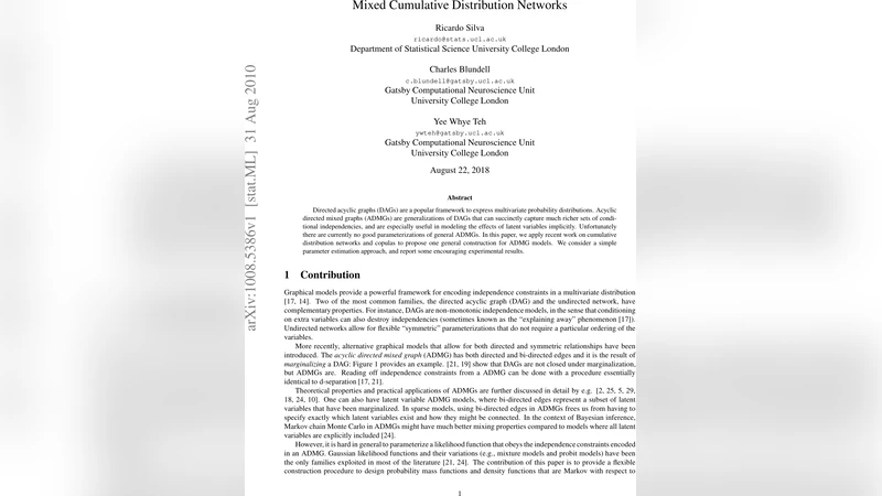 Mixed Cumulative Distribution Networks
