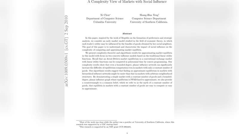 A Complexity View of Markets with Social Influence
