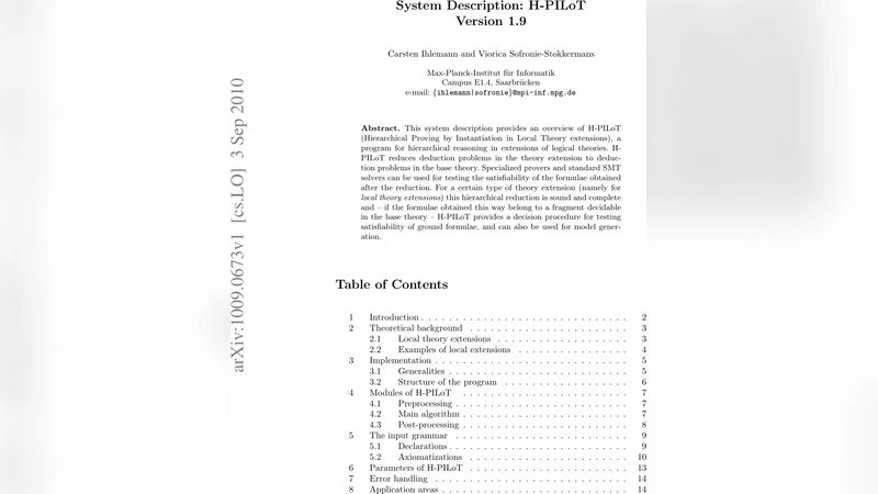 System Description: H-PILoT (Version 1.9)