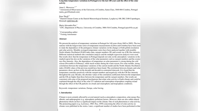 Long-time temperature variations in Portugal over the last 140 years and   the effect of the solar activity