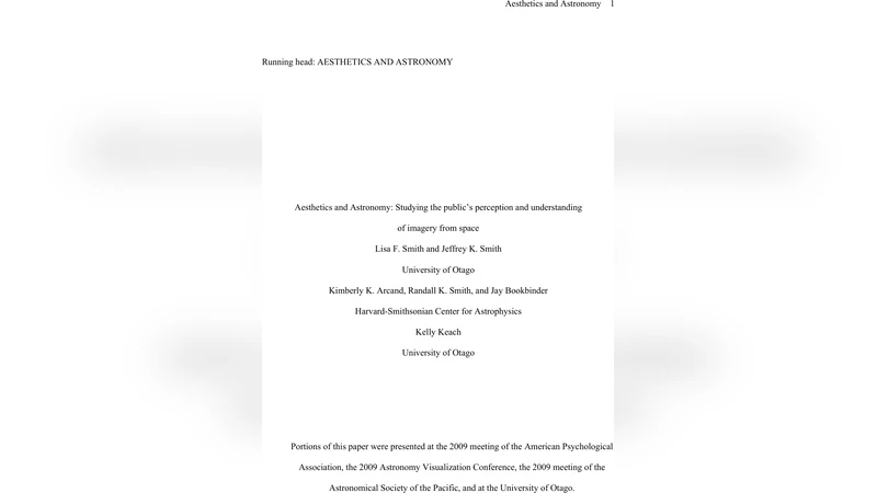 Aesthetics and Astronomy: Studying the publics perception and   understanding of non-traditional imagery from space