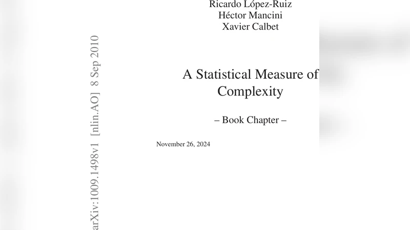 A Statistical Measure of Complexity