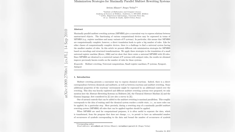Minimization Strategies for Maximally Parallel Multiset Rewriting   Systems