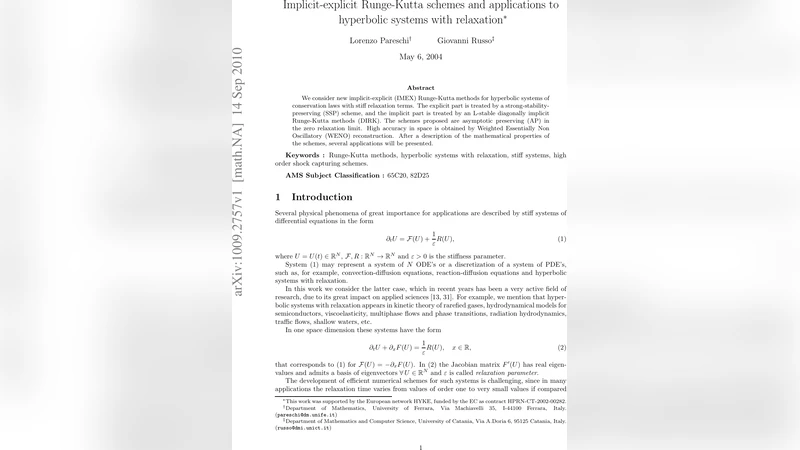Implicit-explicit Runge-Kutta schemes and applications to hyperbolic   systems with relaxation