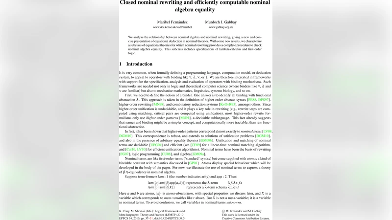 Closed nominal rewriting and efficiently computable nominal algebra   equality
