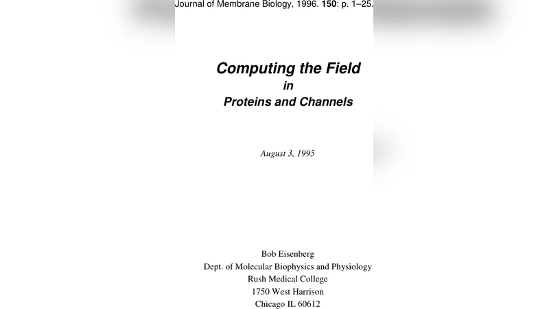 Computing the Field in Proteins and Channels
