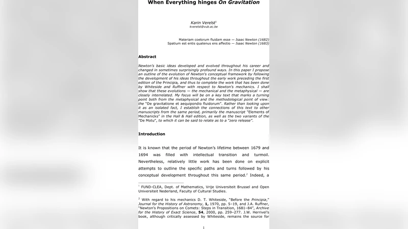 When Everything hinges On Gravitation