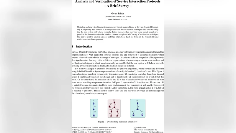 Analysis and Verification of Service Interaction Protocols - A Brief   Survey