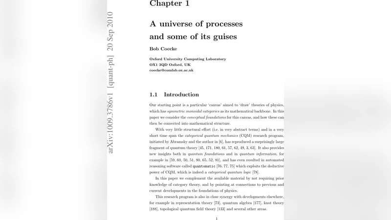 A universe of processes and some of its guises