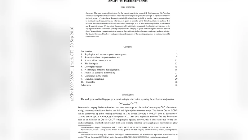 Duality for distributive space
