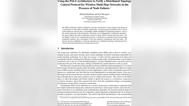Using the PALS Architecture to Verify a Distributed Topology Control   Protocol for Wireless Multi-Hop Networks in the Presence of Node Failures