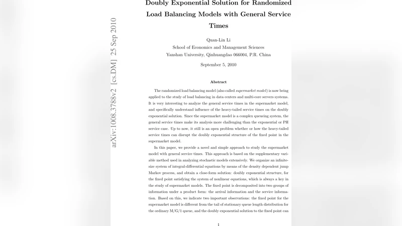 Doubly Exponential Solution for Randomized Load Balancing Models with   General Service Times