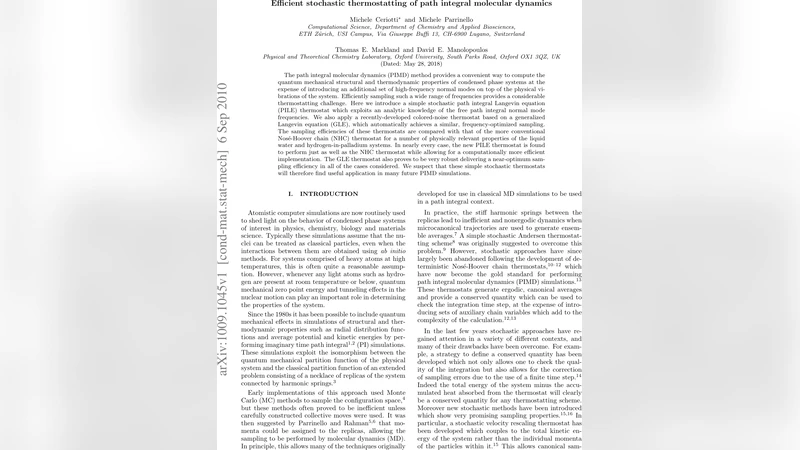 Efficient stochastic thermostatting of path integral molecular dynamics