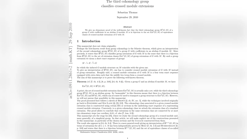 The third cohomology group classifies crossed module extensions
